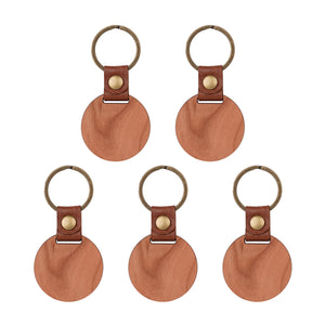 Round Cherry Wood Keychains (5pcs)