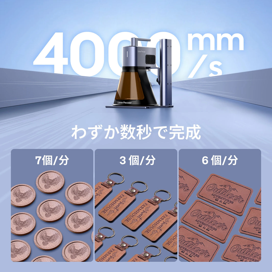 レーザーペッカー LP2 Plus 10W 卓上レーザー彫刻機＆カッター 彫刻速度4000mm/s  LaserPecker.JP