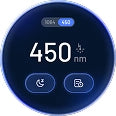 LaserPecker LP4のLCDタッチスクリーンに表示された450nmレーザーの設定メニュー。