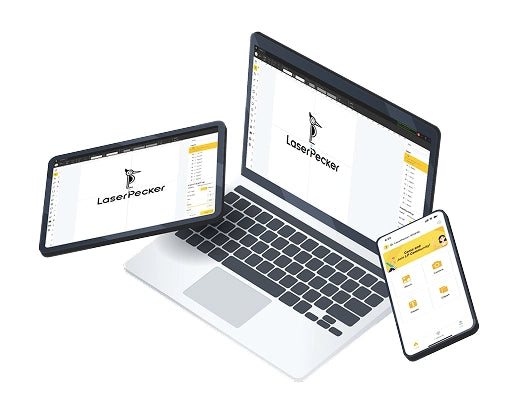 PC・スマートフォン・iPadに対応したLaserPecker Design Space（LDS）ソフトウェア。