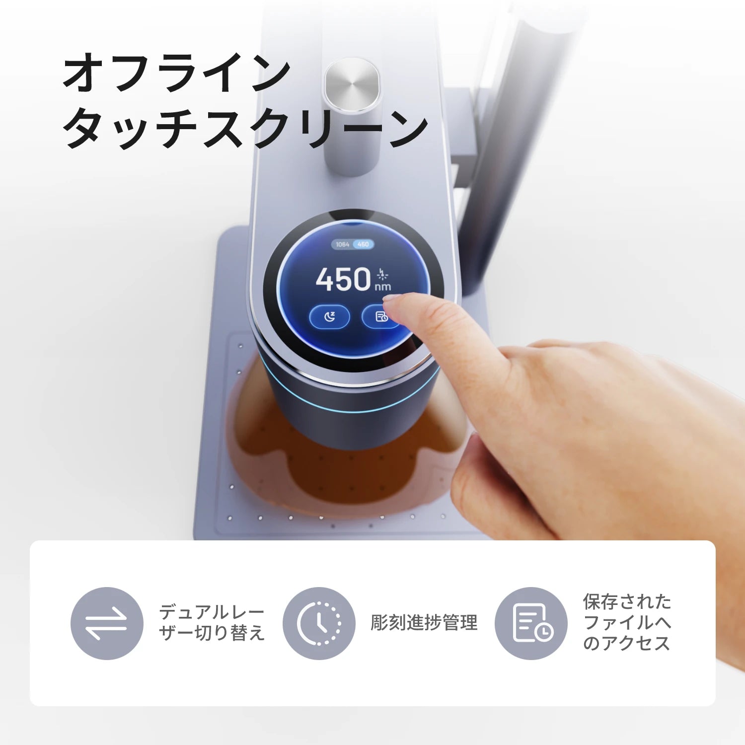 オフラインタッチスクリーン搭載