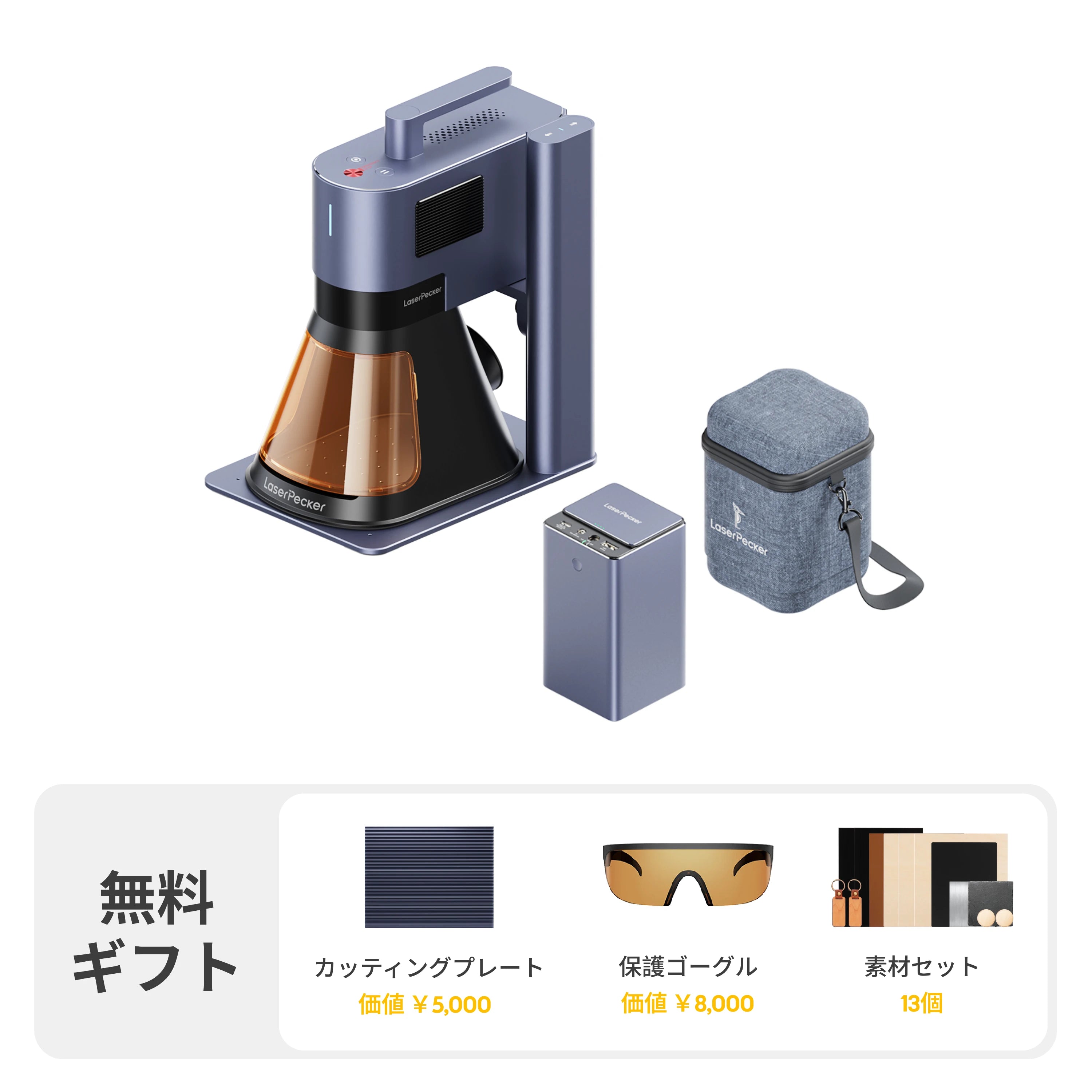 レーザーペッカー LP5 レーザー彫刻機、パワーパックプラスと収納ケースのセット