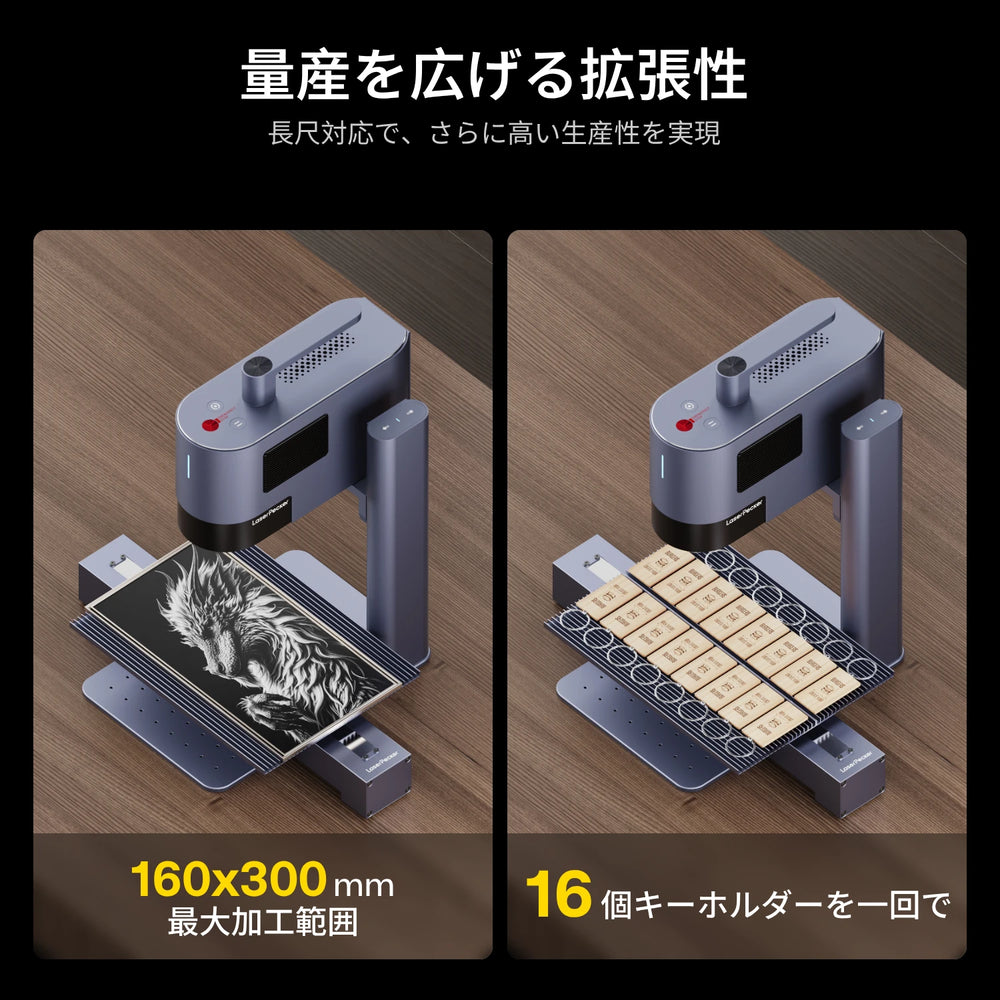 レーザーペッカー LP5 20W スマートデュアルレーザー彫刻機 スライドエクステンションで量産や大範囲彫刻を実現  LaserPecker.JP