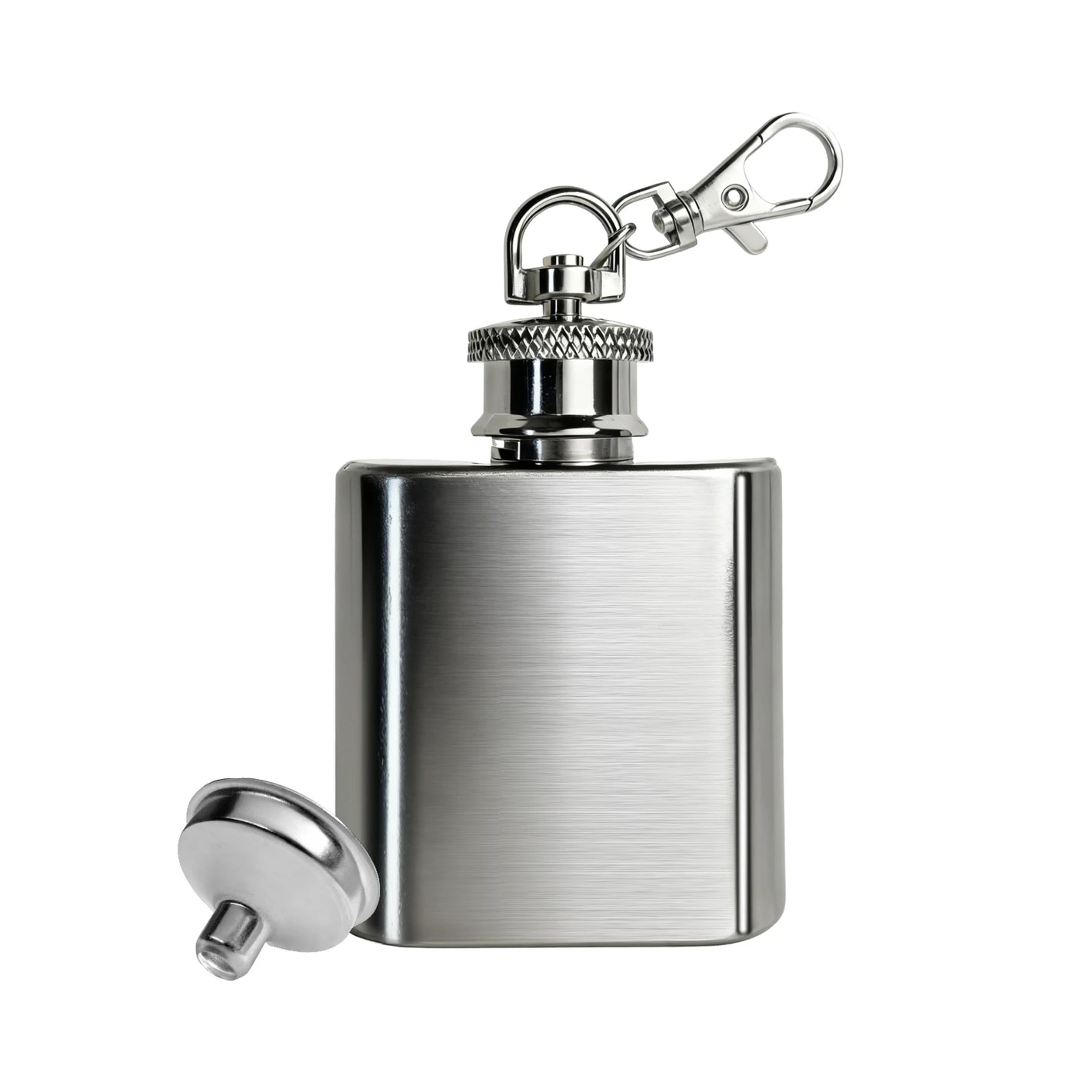漏斗付きステンレス製ミニフラスクキーホルダー（1オンス）