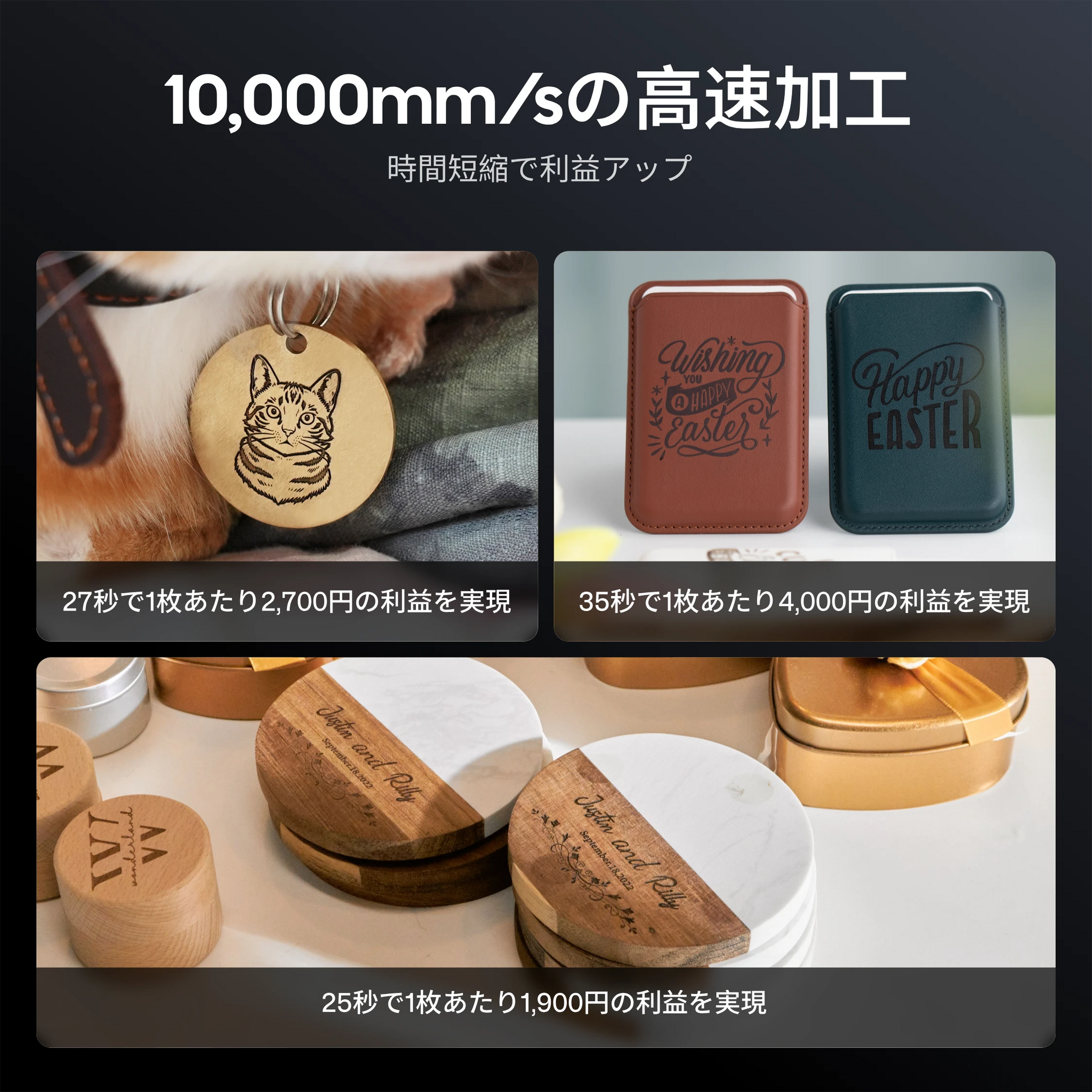 レーザーペッカー LP5 10,000mm/sの高速加工