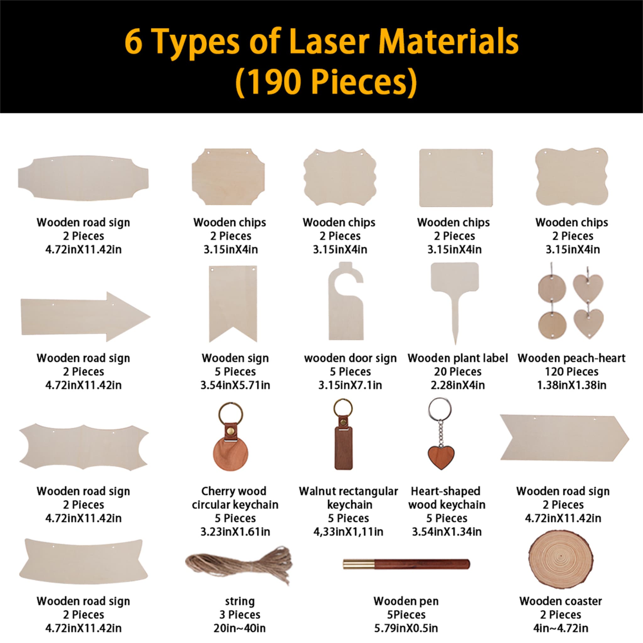 Wood Package Material Kit (190 pieces)