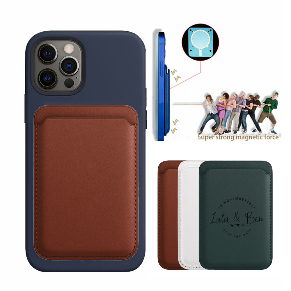 iPhone用磁気レザーフォンカードホルダー（2個）