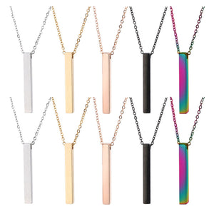 Necklace with stainless steel bar pendant (10 pieces)