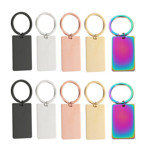 Titanium Steel Rectangular Keychains (10 Pieces)