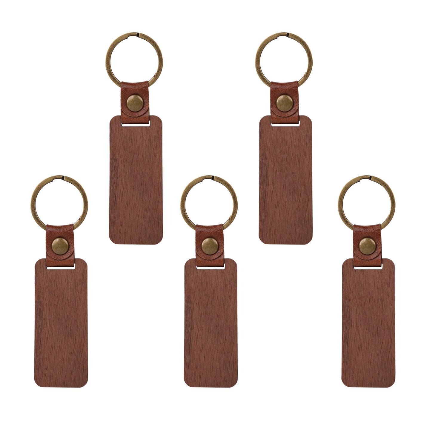 Rectangular Walnut Keychains (5pcs)