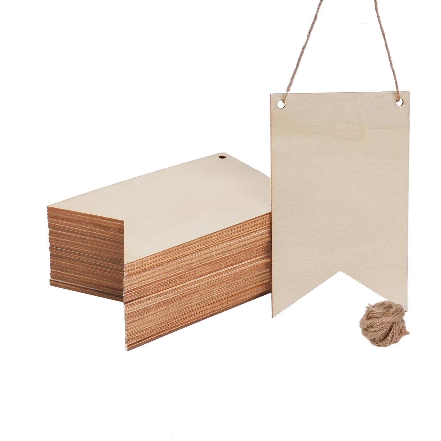 木製フラッグ 木製ペナントサイン (24個入り/48個入り) - LaserPecker.JP