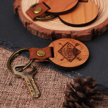 ラウンドチェリーウッドキーホルダー（10個入り/20個入り）- LaserPecker.JP